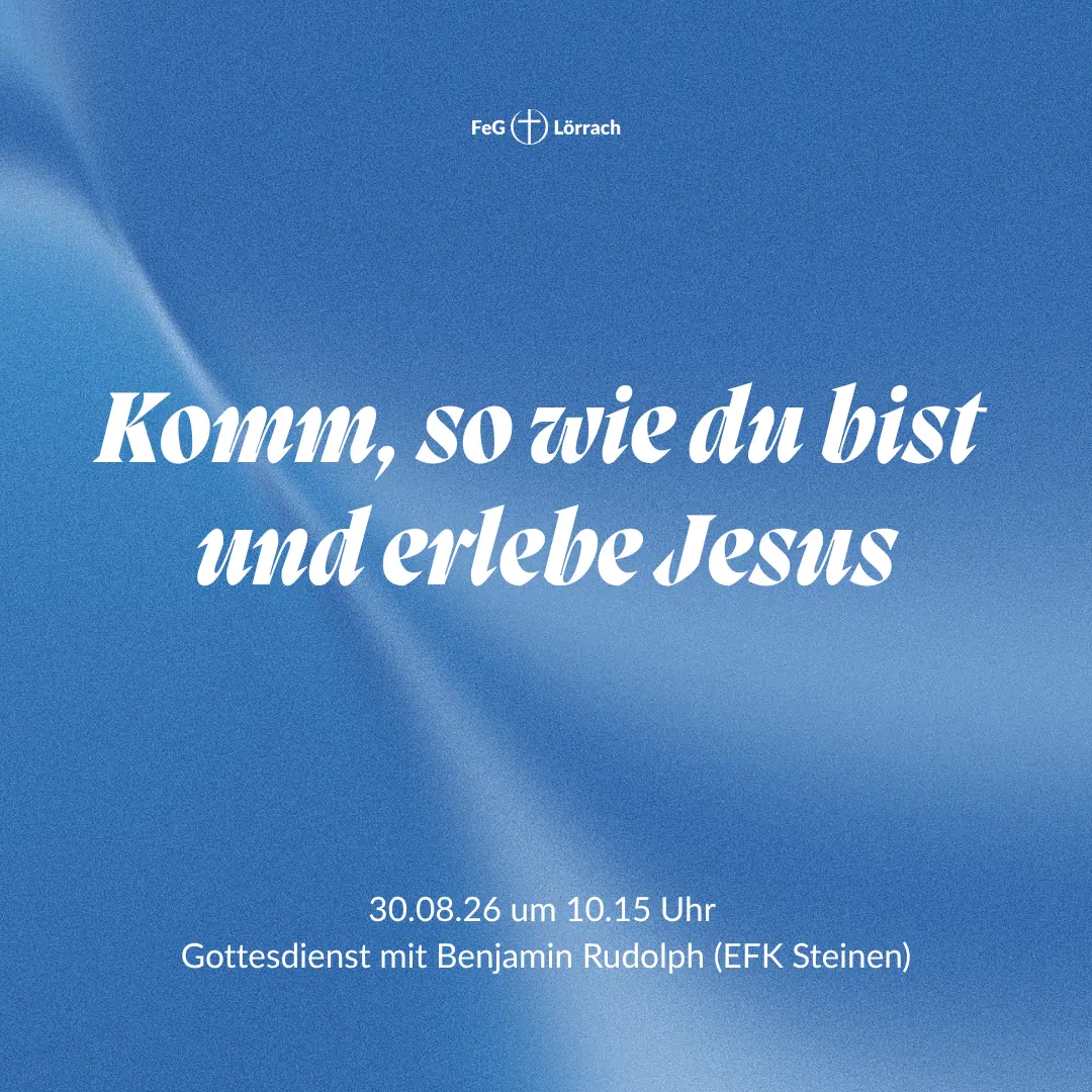 Bild zum Gottesdienst am 30.8.26 mit Benjamin Rudoph