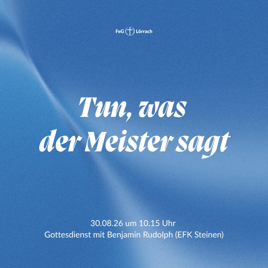 Bild zum Gottesdienst am 30.8.26 mit Benjamin Rudoph